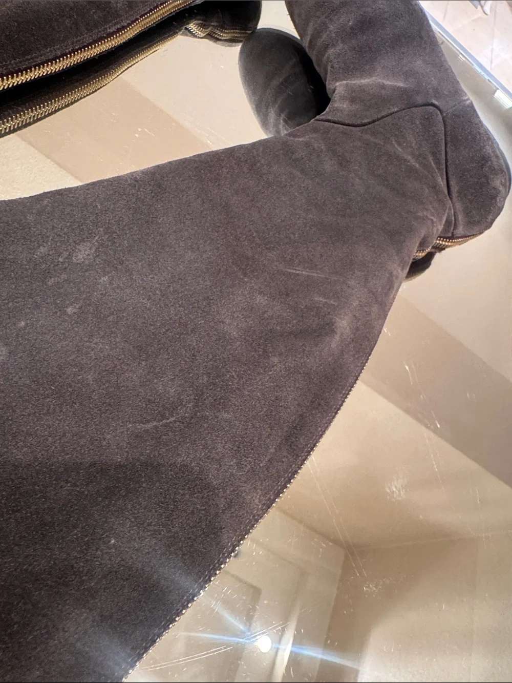 Giuseppe Zanotti Vintage Brown Suede Over the Knee Boots